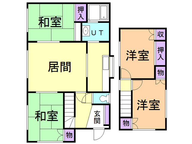 若草町４丁目１３－１８戸建の間取り