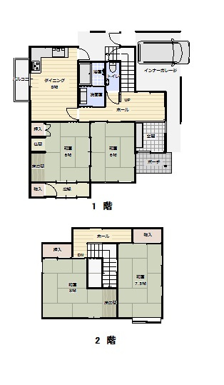 車尾中古戸建の間取り