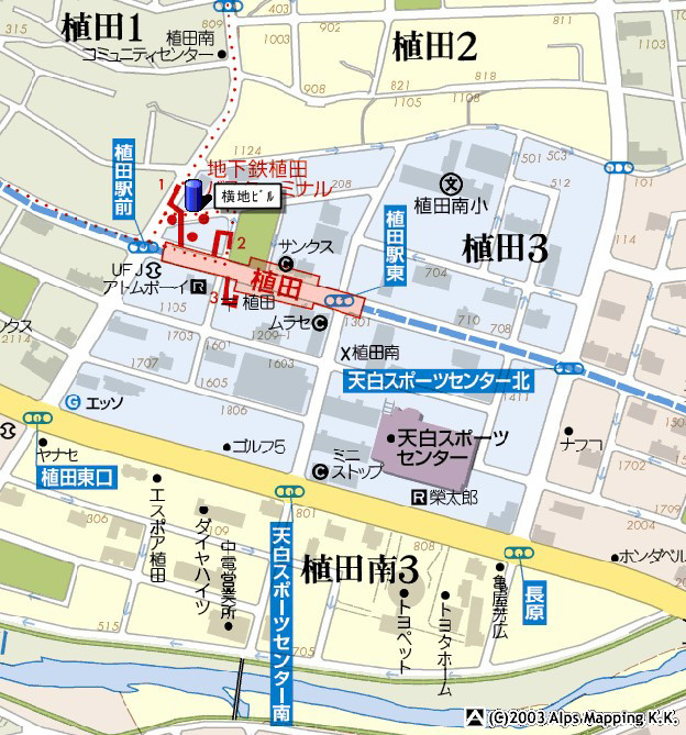 横地ビルの地図