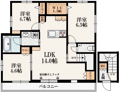シトラスハウス井の頭の間取り|★最上階★独立角部屋★