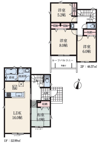 西尾市吉良町富好新田24-1期　新築分譲住宅　全5棟　2号棟