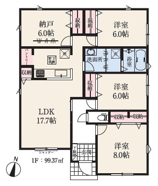 西尾市吉良町富好新田24-1期　新築分譲住宅　全5棟　3号棟