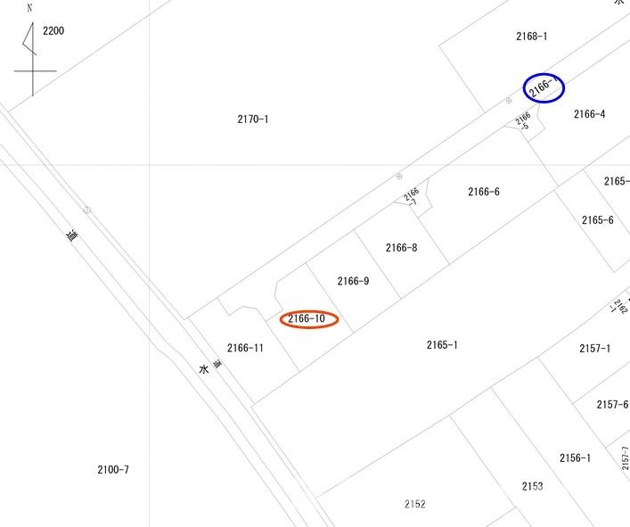 宇土市岩古曽町の売地の土地図