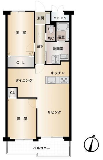 【間取り】 | コスモ八尾　永畑小学校区　JR八尾駅
