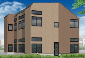 中野区大和町１丁目のアパートの外観パース|完成予想パース