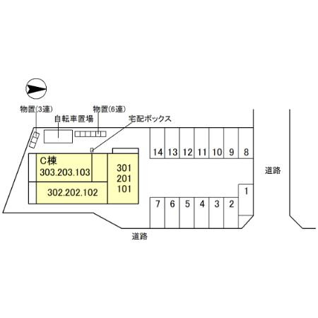 D-ROOM盛岡本宮　D棟の区画図