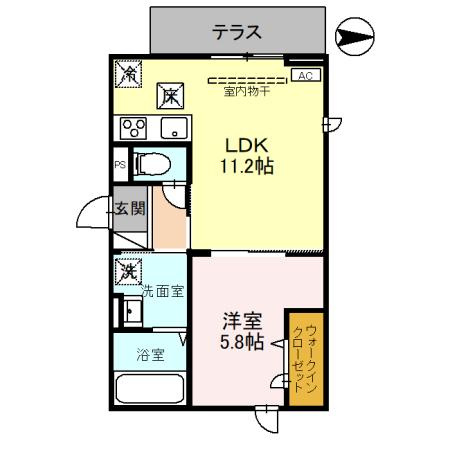 D-ROOM盛岡本宮　D棟の間取り