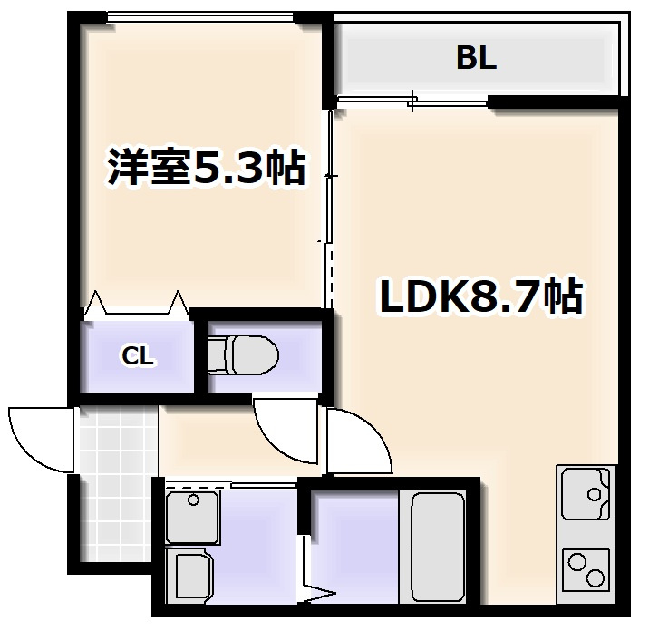 フジパレス我孫子西Ⅱ番館の間取り