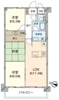 【間取り】 | 伊丹レックスマンション | 新婚様からファミリー様まで幅広くおすすめの間取りです♪