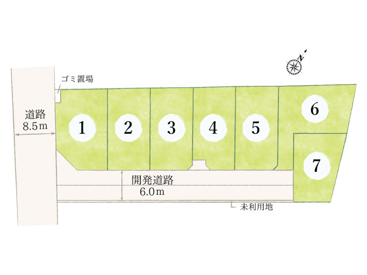 【区画図】北本市深井1丁目　7区画　ファイブイズタウン