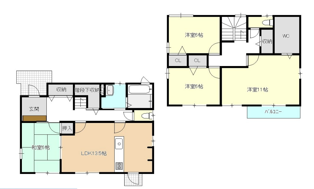 【中古戸建】高崎市吉井町南陽台3丁目の間取り|■間取り図｜敷地面積：176.27（約53.32坪）　建物面積：116.13（約35.13坪）