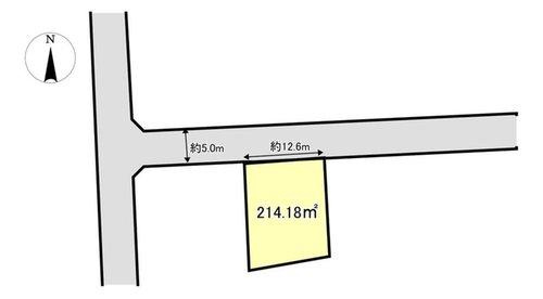 売新築戸建　焼津市田尻の区画図|道路と土地の位置関係はこんな形になっています♪