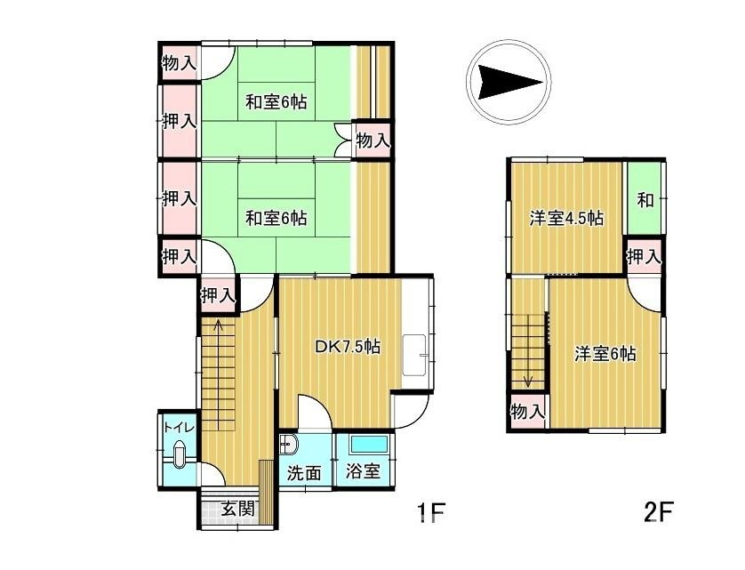 熊本市南区富合町清藤の中古一戸建の間取り