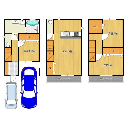 辻之　中古一戸建の間取り|２ＬＤＫ+納戸の暮らしやすい間取り！子供部屋や趣味のお部屋も作れますね♪