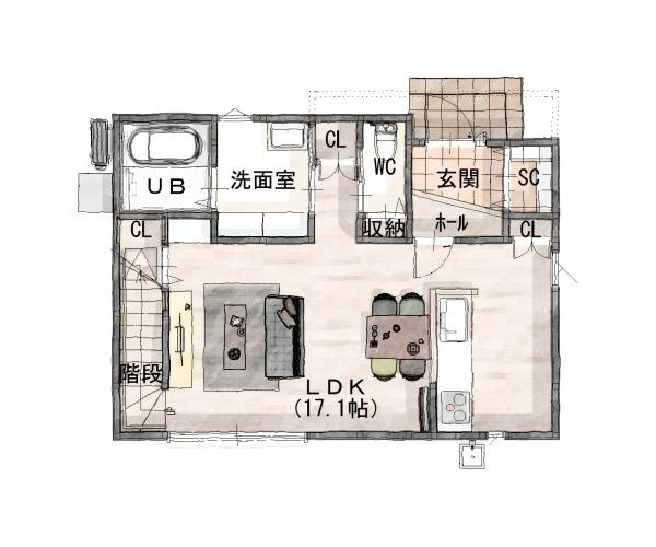 中鶴崎Ｗ　新築のその他|2階間取図