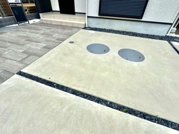 泉南市新家2期の駐車場|車２台駐車可能なスペースを確保