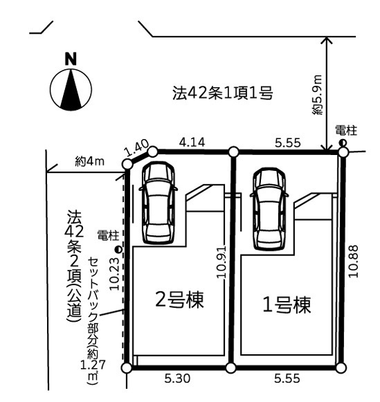横浜市金沢区釜利谷東1丁目 新築戸建て【仲介手数料無料】の区画図