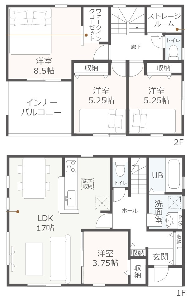 リーブルガーデン碧南市日進町第6　全6棟　新築戸建の間取り