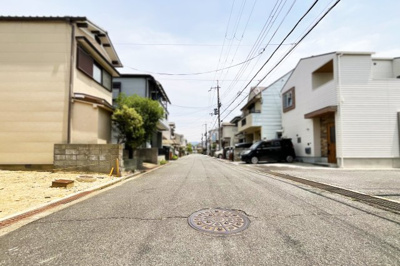 【前面道路含む現地写真】 | 城陽市平川長筬　土地　建築条件付き