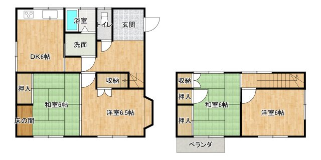 久留米市高良内町の中古一戸建の間取り