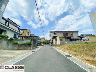 【前面道路含む現地写真】 | 宇治市木幡御蔵山　2区画　H号地　建築条件付き