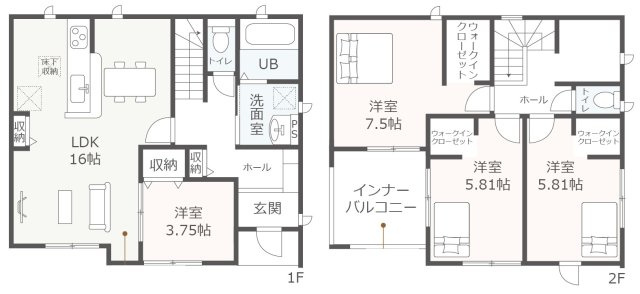 リーブルガーデン碧南市第62三宅町二丁目　全4棟　新築戸建の間取り