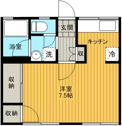 【間取り】 | ハイム五十嵐 | 1K!!
