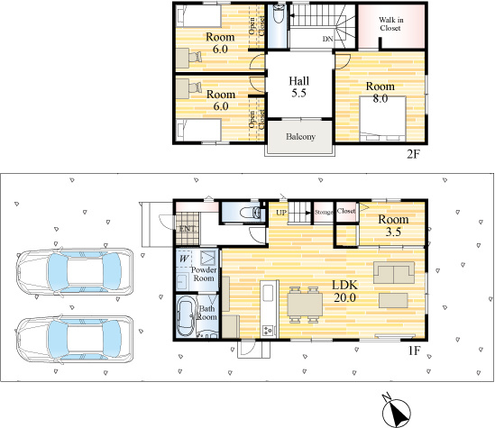 SUN COURTーサンコート－小倉南区中貫2丁目【小倉南区　新築戸建て】の間取り|SUN COURTーサンコート－小倉南区中貫2丁目【小倉南区　新築戸建て】