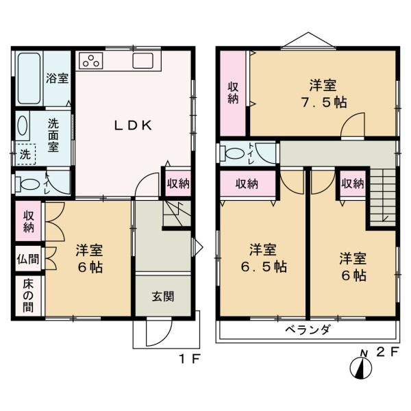 和歌山市有本　中古戸建の間取り