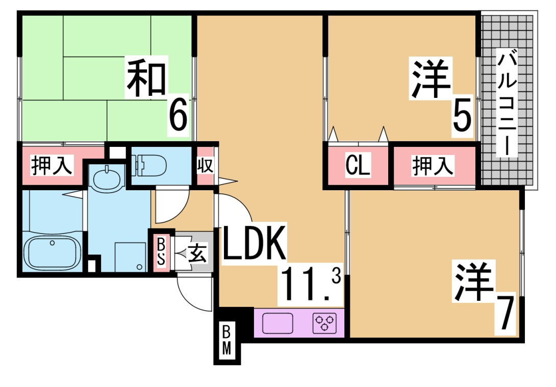 神戸市兵庫区平野町字天王谷東服山のアパートの間取り