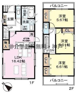 【間取り】 | 神戸市西区狩場台1丁目　新築戸建2号地　仲介手数料無料！ | 西区狩場台1　新築2号地　仲介手数料無料！