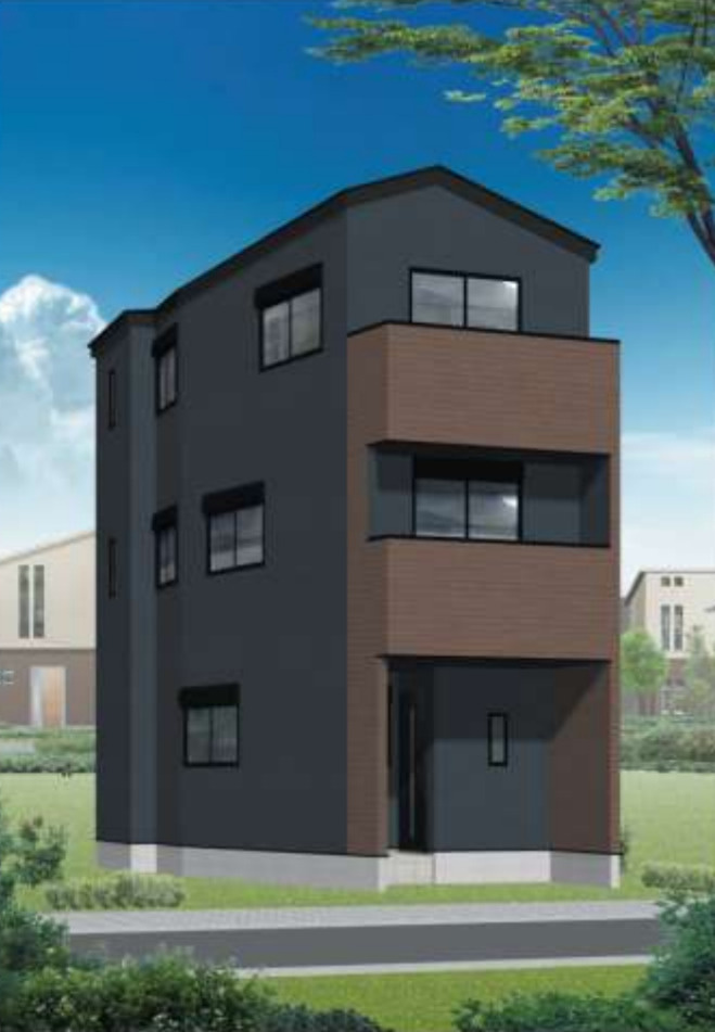 横浜市南区睦町1丁目 新築戸建て【仲介手数料無料】の外観パース