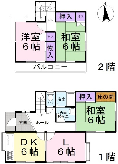 東松山市大字宮鼻の中古一戸建の間取り