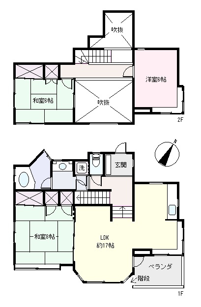 S1722H　碁石が浜分譲地中古住宅の間取り
