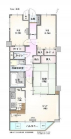 光建ハイムブリリアンス大宮公園の間取り|光建ハイムブリリアンス大宮公園、3LDK、専有面積68.18m2、バルコニー面積4.90m2