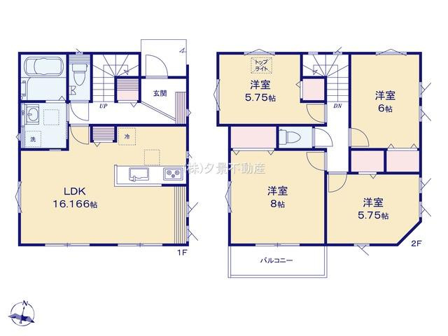 《仲介手数料無料》浦和区大東２丁目11-44新築一戸建ていろどりアイタウンの間取り