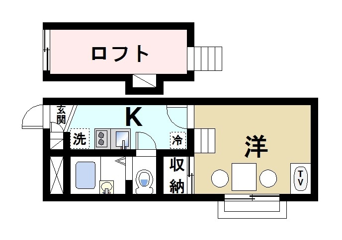 レオパレスＡｄｖａｎｃｅ富雄の間取り|機能的な間取りです