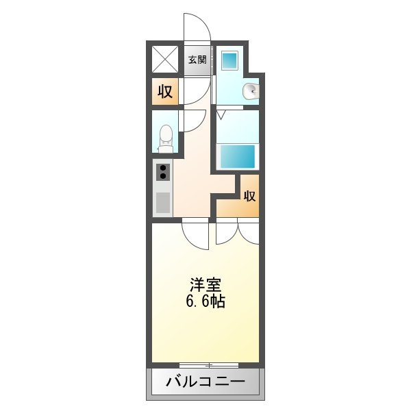 大阪市淀川区新北野１丁目の賃貸マンションの間取り