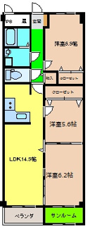 【間取り】 | さくらいマンション立野 | 201号は左右反転となります