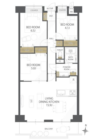 【間取り】ローレルコート桜井南 