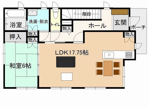 山形市高原町　中古住宅の間取り|１階間取図
