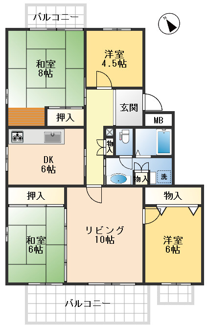 千里緑丘住宅第29号棟の間取り