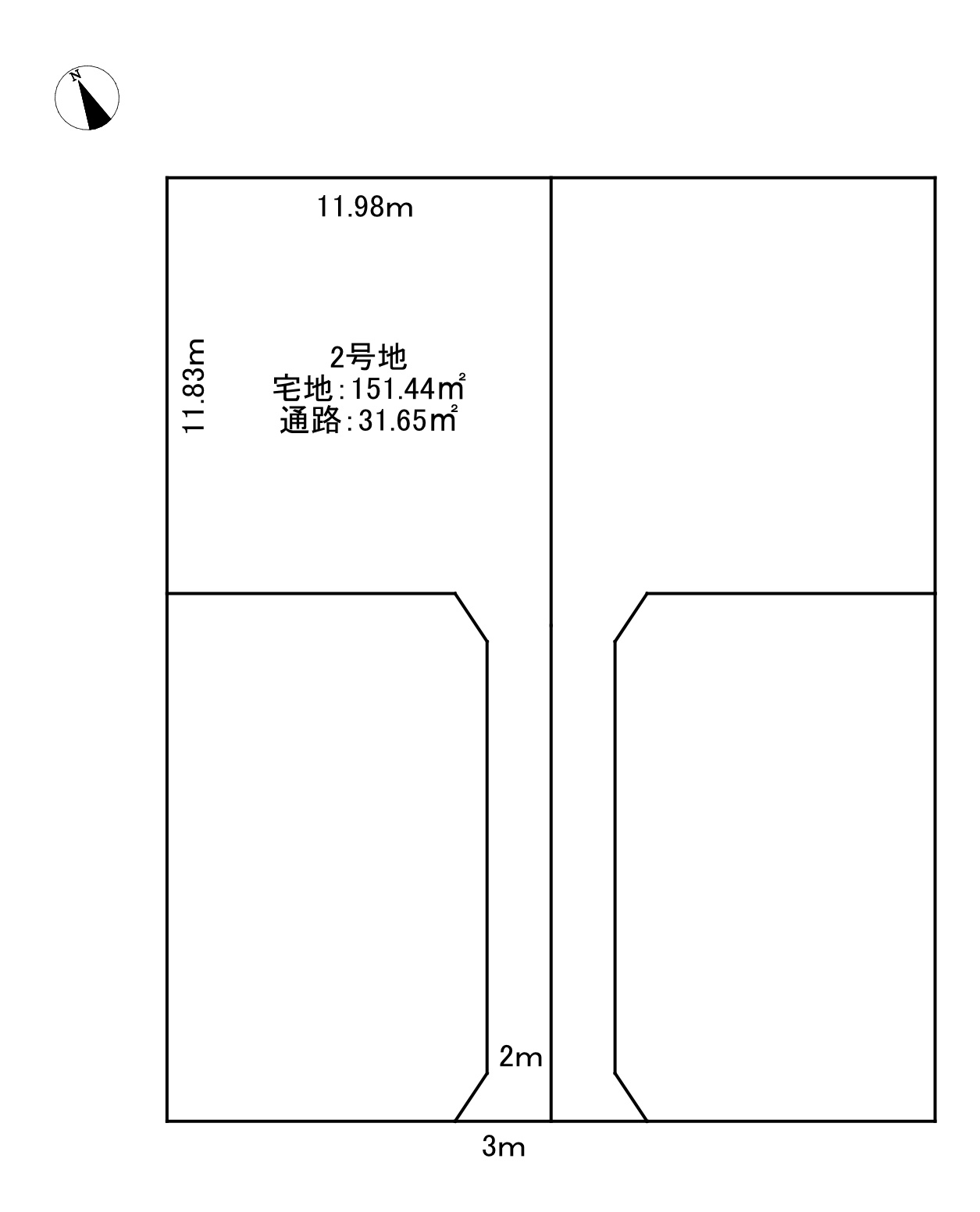 綾部市若竹町　分譲２号地の土地図