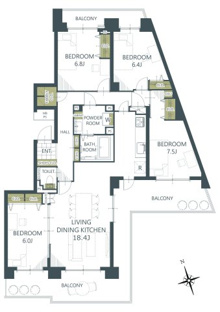 【間取り】パークシティちはら台１号棟 