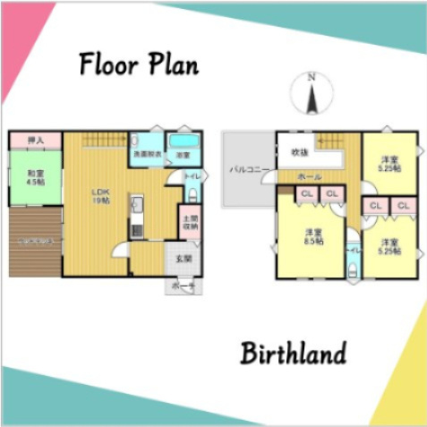 新築戸建・建売　郡山市安積町笹川の間取り|【4LDK】吹抜けで開放的な空間です♪