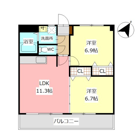 リバティヒルズきららの間取り