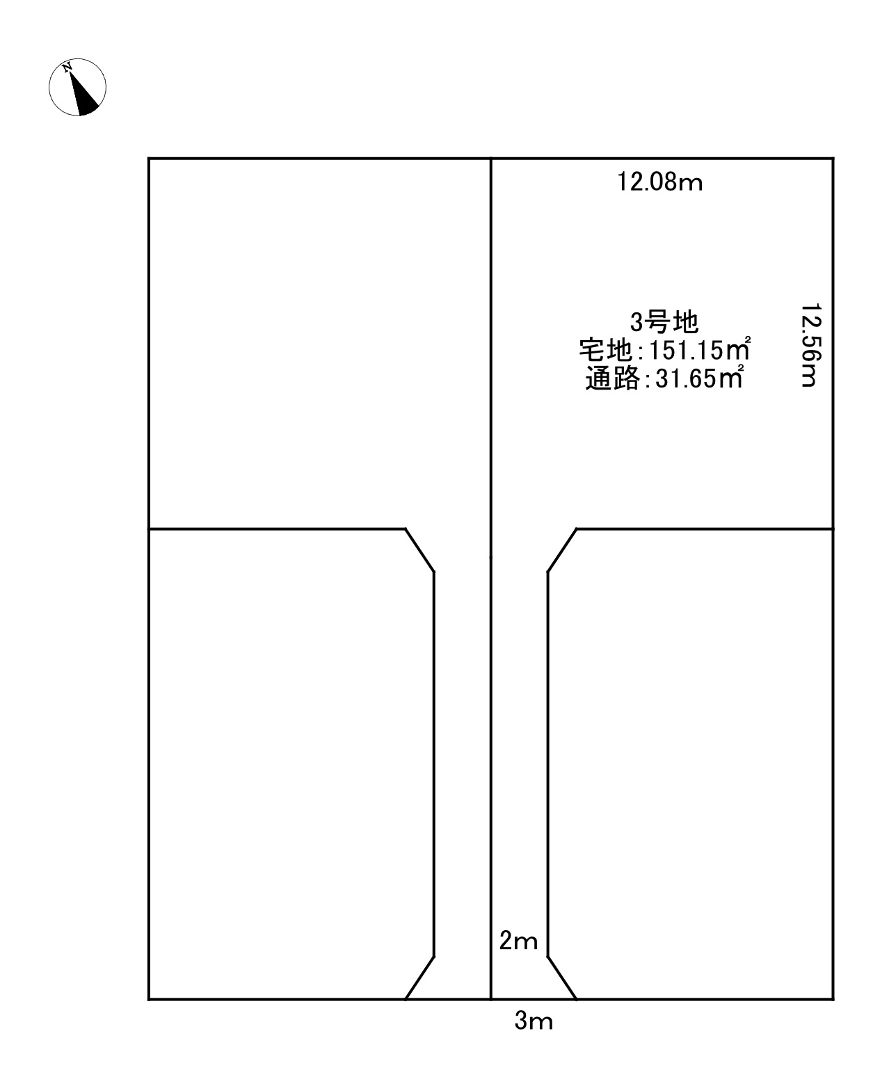 綾部市若竹町　分譲３号地の土地図