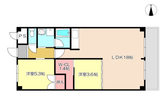 【間取り】 | イプシロンC棟　415 | ★約61.02平米あるゆとりの2LDK♪　開放感あふれるLDK18帖♪