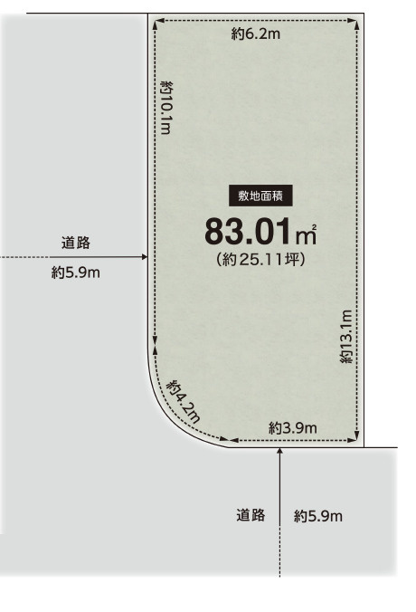 箕面市坊島１丁目　土地の土地図