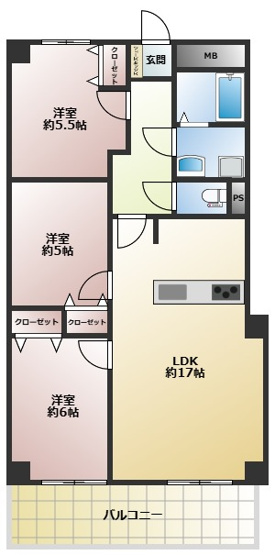 【間取り】 | ライオンズマンション長丘ガーデン2番館